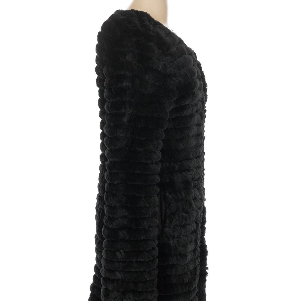 🖤 Adrienne Landau Real Rabbit Fur Knit Jacket Black Soft Mobwife Whimsigoth L - Picture 7 of 13